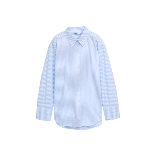 TOM TAILOR Damen Loose Fit Popeline Hemdbluse, blau, Gestreift, Gr. 38