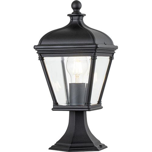 Laterne, Wetterfest, Eingang, Glas klar, schwarz, E27, H 39,3cm