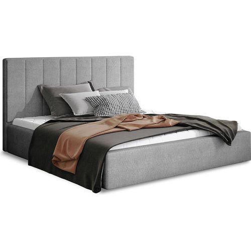 Bett mit Bettkasten 160x200cm Grau