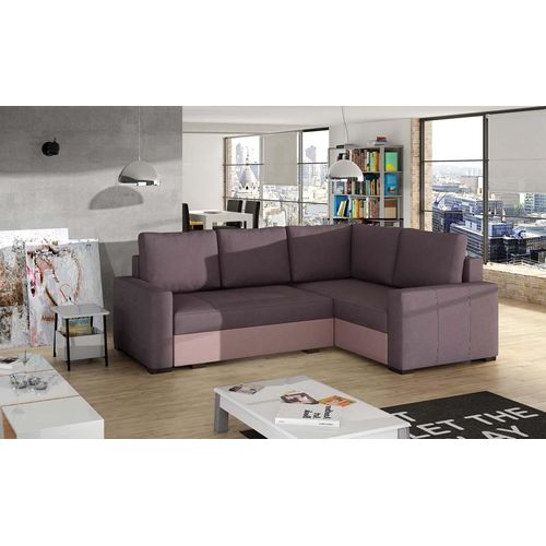 Ecksofa 235 x 162 cm inkl. Liegefläche, Flieder / Rosa (Velour), Ausführung:Rechts