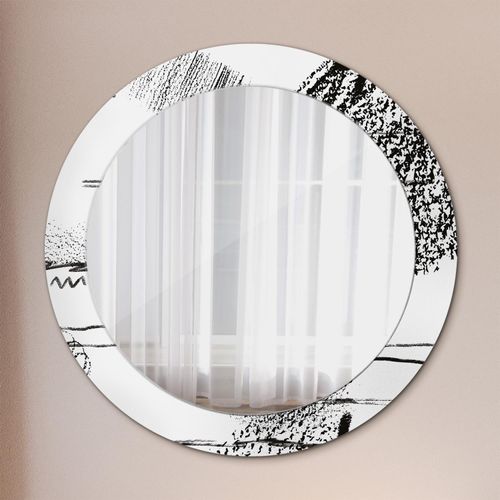 Spiegel - Mirror zum Wandspiegel Schlafzimmer – Schminkspiegel- Graffiti Muster- Ø70cm
