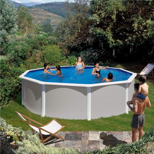 Stahlwandpool Gre GIANT Rundpool rund 460 x 132 cm grau