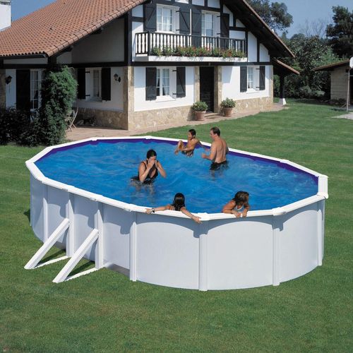 Stahlwandpool Gre GIANT Ovalpool oval 375 x 610 x 120 cm weiß