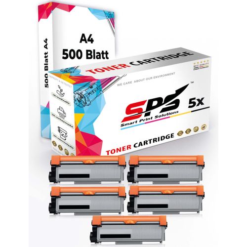 Druckerpapier A4 + 5x Multipack Set Kompatibel für Brother DCP-L 2560 DN (TN-2320) Toner-Kit Schwarz XL 5200 Seiten