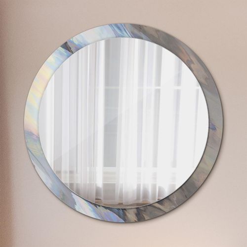 Spiegel - Mirror zum Wandspiegel Schlafzimmer – Schminkspiegel- holographisch Textur- Ø100cm
