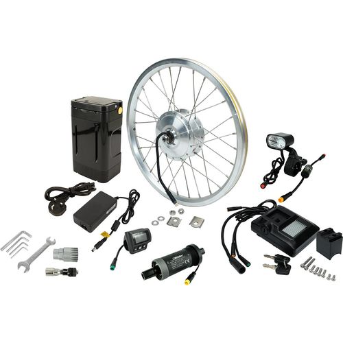 PowerSmart E-Bike 16-Zoll-Rad mit eingebauter Vordernabe Motor Umbausatz, mit 8.7Ah/313.2Wh Akku &Ladegerät und komplettem Zubehör Umbausatz Pedelec