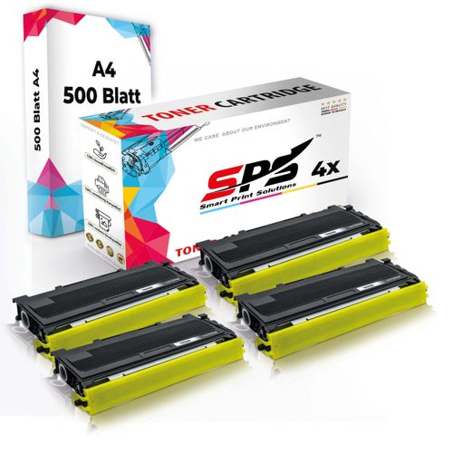 Druckerpapier A4 + 4x Multipack Set Kompatibel für Lenovo M 7030 (TN-2000) Toner Schwarz