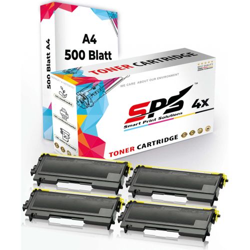 Druckerpapier A4 + 4x Multipack Set Kompatibel für Brother HL-2040 Series (TN-2000) Toner Schwarz