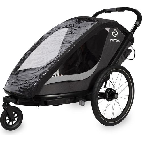 Hamax Cocoon Kinderfahrradanhänger für 2 Kinder, Farbe:Grey / Black