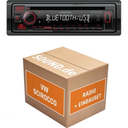 Autoradio Einbaupaket Kenwood KDC-BT460U passend für VW Scirocco III + Lenkradfernbedienung Schwarz | Bluetooth USB
