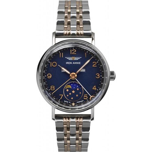 Iron Annie 5977M-4 Damen Uhr Quarz Mondphase Edelstahl Metallband
