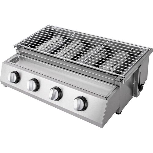 4 Brenner Gasgrill höhenverstellbar BBQ rauchfrei Tischgrill Gartengrill