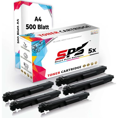Druckerpapier A4 + 5x Multipack Set Kompatibel für Brother DCP-L 3517 CDW (TN-247C, TN-247M, TN-247Y, TN-247BK) Toner