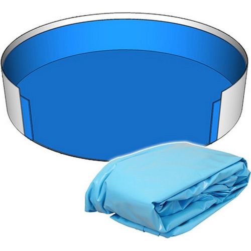 Poolfolie Rund Pool I 350 x 90 cm I 0,6 mm I blau I Rundbecken Rundpool