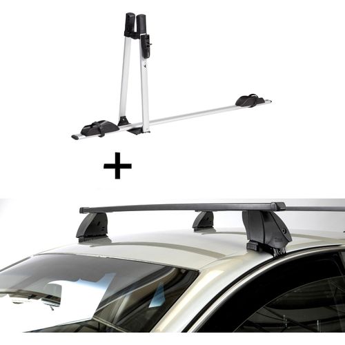 1x VDP Fahrradträger ALU Premium + Dachträger K1 MEDIUM kompatibel mit für Opel Corsa F (5 Türer) ab 2019