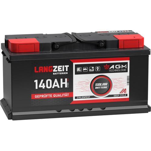 LANGZEIT AGM Batterie 140Ah 12V Solarbatterie 120Ah 130Ah Wohnmobil Akku Boot