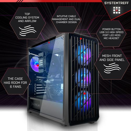 SYSTEMTREFF Business PC-System - Ryzen 9 5950X - GeForce GT 710 2GB - 16GB DDR4 - 1TB WD Green SN3000 + - Windows 11 Pro - Desktop