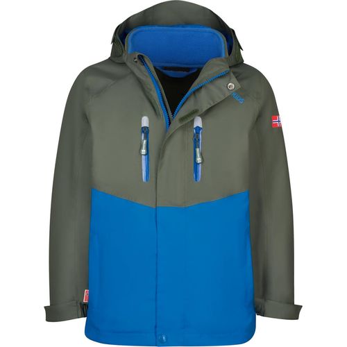 Trollkids Kinder Bryggen 3in1 Jacke ivy/electric blue 104