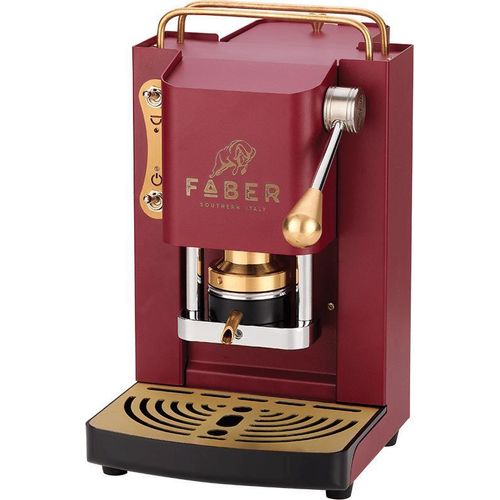Faber Italia Mini Deluxe automatische/manuelle Kaffeepadmaschine 1.3L kirschrot