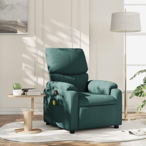 Massagesessel Dunkelgrün Stoff 373428