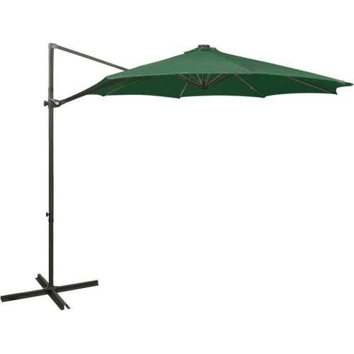Ampelschirm mit Mast und LED-Leuchten Grün 300 cm , Markisen Design 2024