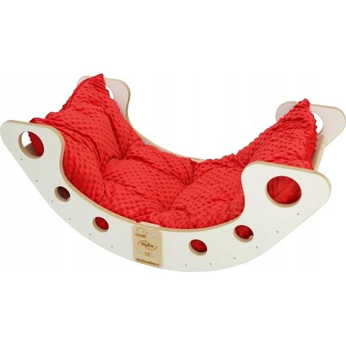 Skyline Kletterbogen Klettergerüste Kletterdreieck Baby Kletterwippe Holzbogen für Kinder Montessori Lack Klappbar Weiß, mod.B, 85x42x36cm, Rot