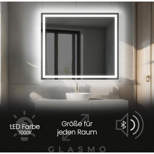Spiegel mit Beleuchtung 180x70 cm Bella - Horizontal Rechteckiger Badezimmerspiegel mit LED Beleuchtung - Kaltweiß 7000K - LED Badspiegel Lichtspiegel mit Bluetooth-Lautsprecher