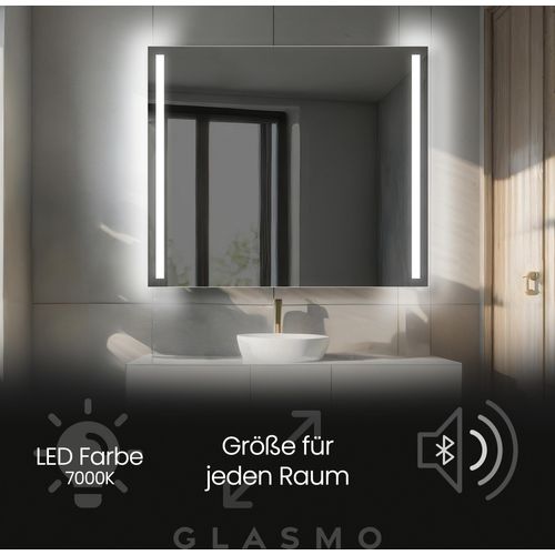 Spiegel mit Beleuchtung 160x90 cm Claire - Horizontal Rechteckiger Badezimmerspiegel mit LED Beleuchtung - Kaltweiß 7000K - LED Badspiegel Lichtspiegel mit Bluetooth-Lautsprecher