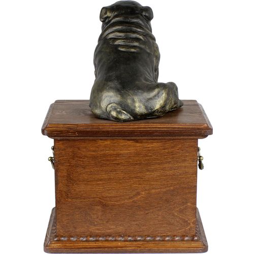 Bulldog, Englische Bulldogge - Hund Ascheurne, Holzurne mit Hundesilhouette, klassische Hund Ascheurne von der Marke Art-Dog