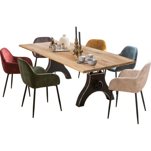 Tisch 240x100cm Wildeiche Metall Holztisch Esstisch Speisetisch Küchentisch