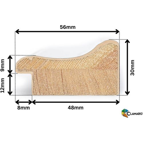 Bilderrahmen Antik Massivholz 'LYON' Shabby Chic Vintage Barock | Braun Schwarz Gold | CLAMARO, Größe:120x45