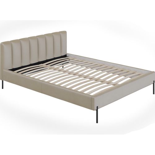 MEBLITO Polsterbett Doppelbett Karlsborg Schlafzimmer 140x200 cm Opera Perle