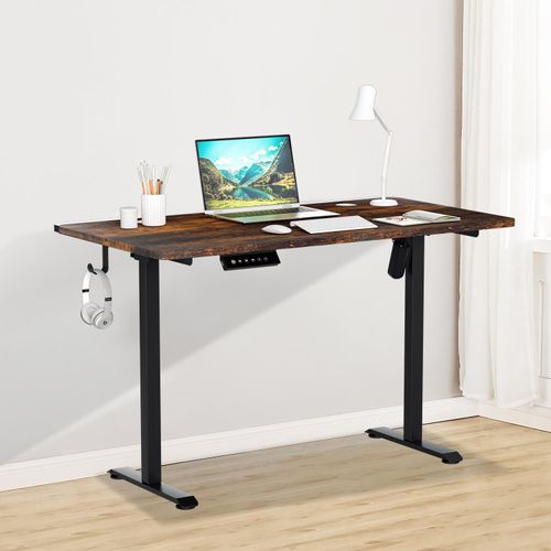 Jopassy Höhenverstellbarer Schreibtisch elektrisch 120x60cm Stehschreibtisch Memory-Funktion mit 4 Höhen, Anti-Kollisions, Sitz-Stehpult, Vintage-Farben