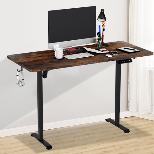 TolleTour 140x60cm Höhenverstellbarer Schreibtisch (H. 70-115cm) mit 4 Memory-Funktion und Anti-Kollisions, Monomotor, Stehschreibtisch (Vintage-Farben)