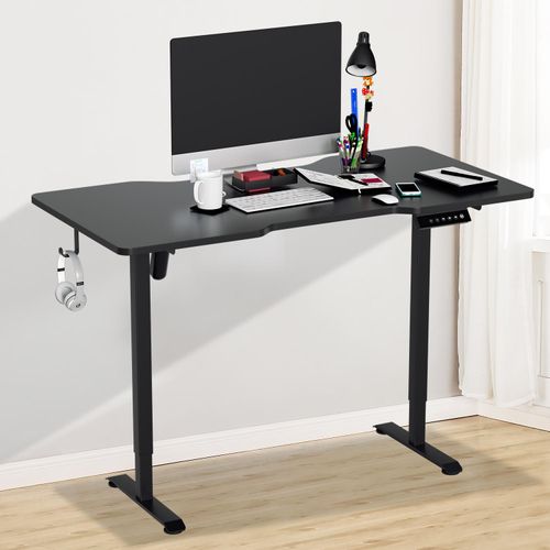 TolleTour 140x60cm Höhenverstellbarer Schreibtisch (H. 70-115cm) mit 4 Memory-Funktion und Anti-Kollisions, Monomotor, Stehschreibtisch (Schwarz)