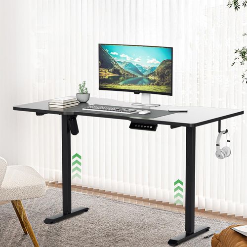 Jayseuw Höhenverstellbarer Schreibtisch elektrisch 140x60cm Stehschreibtisch Memory-Funktion mit 4 Höhen, Anti-Kollisions, Sitz-Stehpult, Schwarz