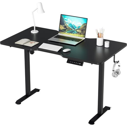 TolleTour Höhenverstellbarer Schreibtisch elektrisch 120x60cm Stehschreibtisch Memory-Funktion mit 4 Höhen, Anti-Kollisions, Sitz-Stehpult, Schwarz