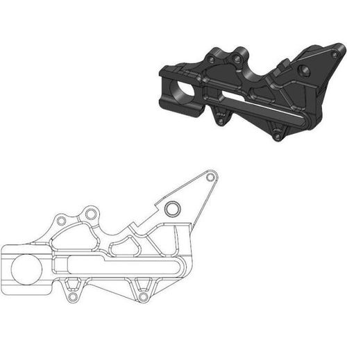 Moto-master 240 Mm Gasgas/husaberg/husqvarna/ktm 211109 Bremssattel-adapter Schwarz Schwarz One Size