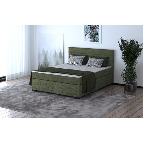 Boxspringbett - MAURO 160x200cm Bett mit Stauraum Schlafzimmer Ehebett (Green - Matana 06)