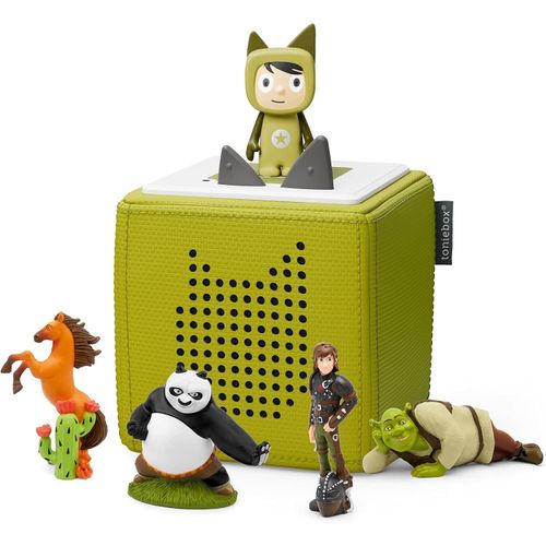 Toniebox Extrapack Shrek – Toniebox Starterset Grün mit Kreativtonie + 4 x DreamWorks Hörfiguren