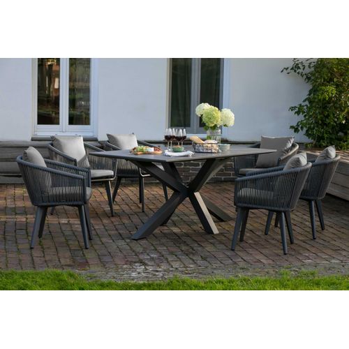Gartenmöbelset Diningsessel Cadiz mit Tisch Almeria 200 x 90 cm