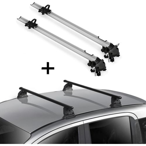 2x Fahrradträger Bike Pro + Dachträger VDP EVO Stahl kompatibel mit für Mazda 2 (DE) 3-5 Türer 2007-2015