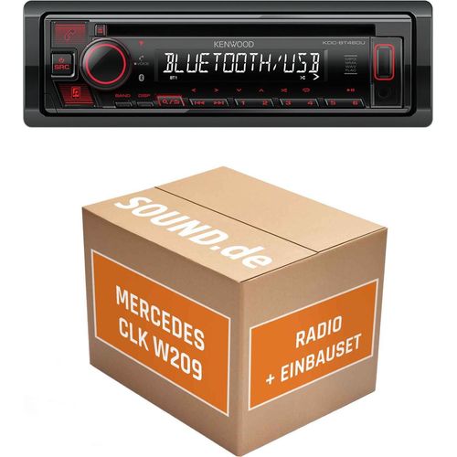 Autoradio Einbaupaket Kenwood KDC-BT460U passend für Mercedes CLK W209 + Lenkradfernbedienung | Bluetooth USB