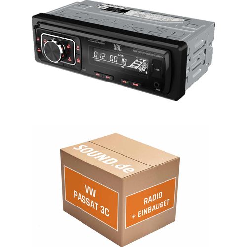 Autoradio Einbaupaket JBL Celebrity 150 passend für VW Passat 3C + Lenkradfernbedienung Schwarz | Bluetooth USB