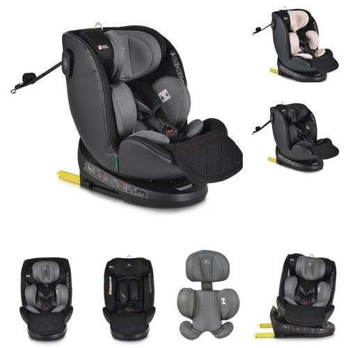 Cangaroo Kindersitz i-Size Castor (40-150cm) Gruppe 0/1/2/3 Isofix, Kopfschutz grau