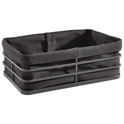 Homeware Profession. Brotkorb , Schwarz , Textil , 3 L , rechteckig , 17.5x9x27 cm , Lfgb , lebensmittelecht , Küchenzubehör, Brotkästen & -Körbe
