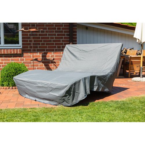 Waldsofa Classic mit Auflage, Kissen und Schutzhülle, WPC-Latten, Wellenliege