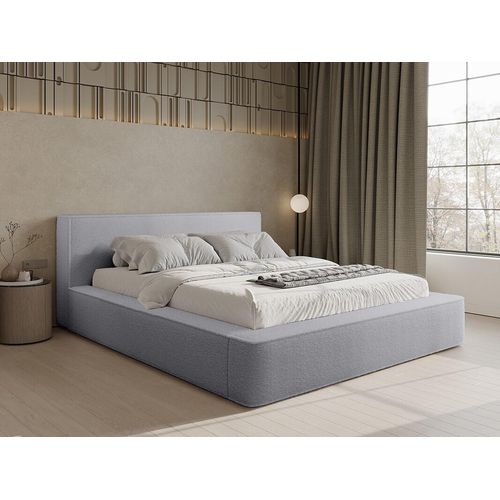 QUARTO Das Doppelbett ELMA 140/200 Euphoria 17 Designerbett mit Bettkasten & Lattenrost (grau)