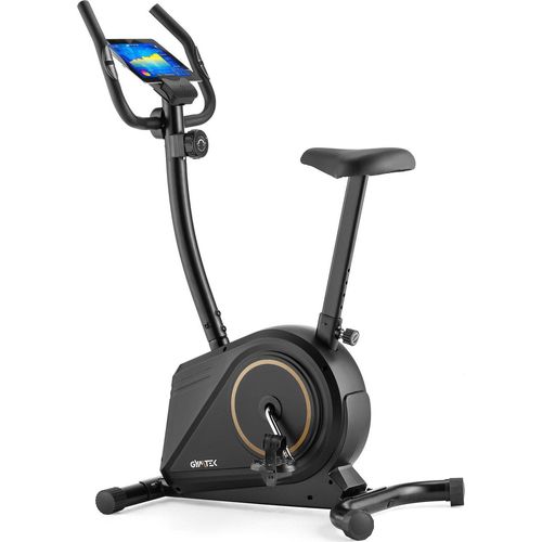 Gymtek® Magnetischer Heimtrainer, Fahrrad für Zuhause - bis 120kg - 8 Widerstandsstufen, 5kg Schwungmasse - LCD Display - für Home Gym Fitness