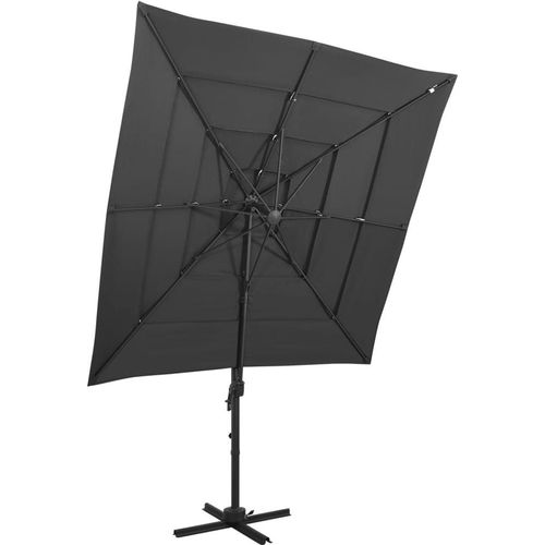 Sonnenschirm mit Aluminium-Mast 4-lagig Anthrazit 250x250 cm , Markisen Design 2024